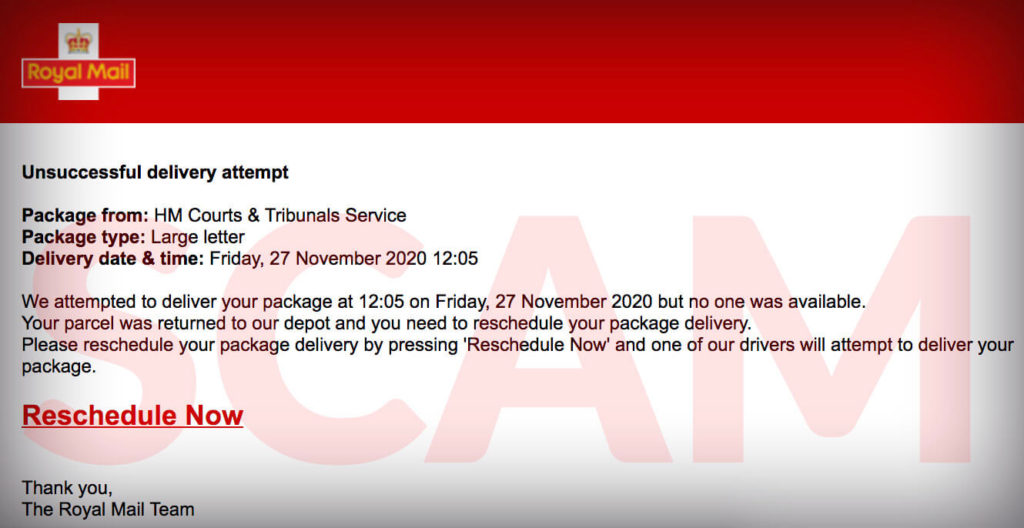 Royal Mail Scam Email Scam Detector